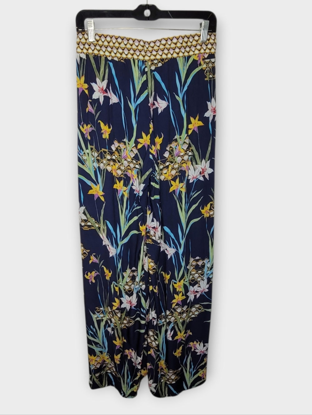 Trina Turk Fiji Floral Swim Coverup Pants S Navy Blue - Picture 5 of 6